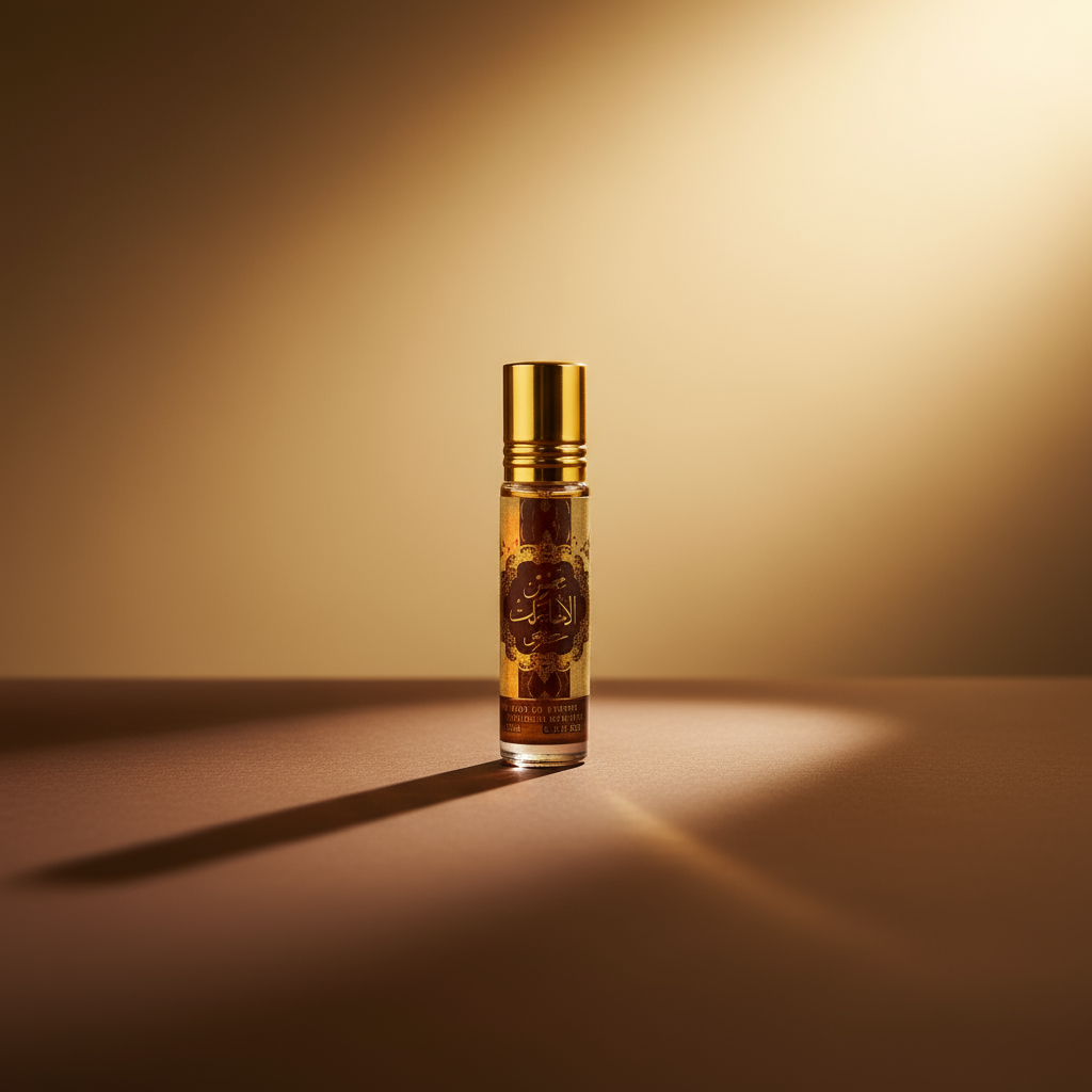 Bold editorial perfume shot