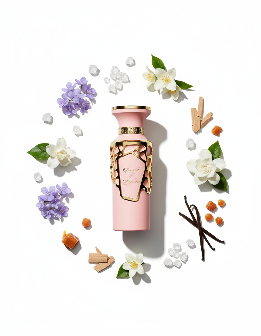 Bouquet of Euphoria perfume with delicate fragrance elements