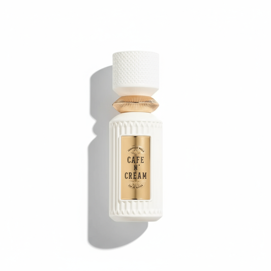Flat-lay Cafe N Cream with dramatic shadow