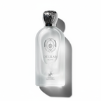 Flat-lay Delilah Blanc perfume with dramatic shadow