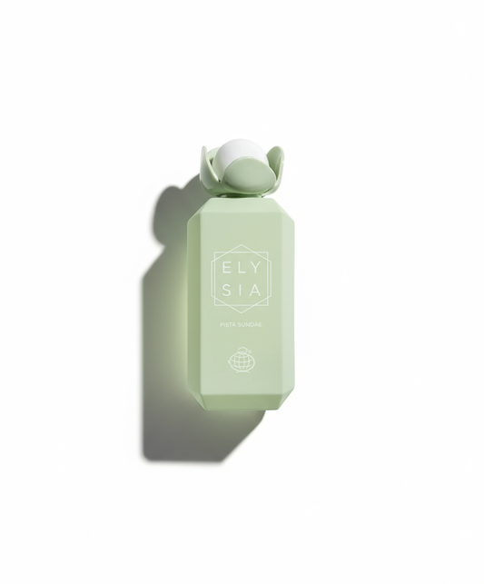 Flat-lay Elysia perfume
