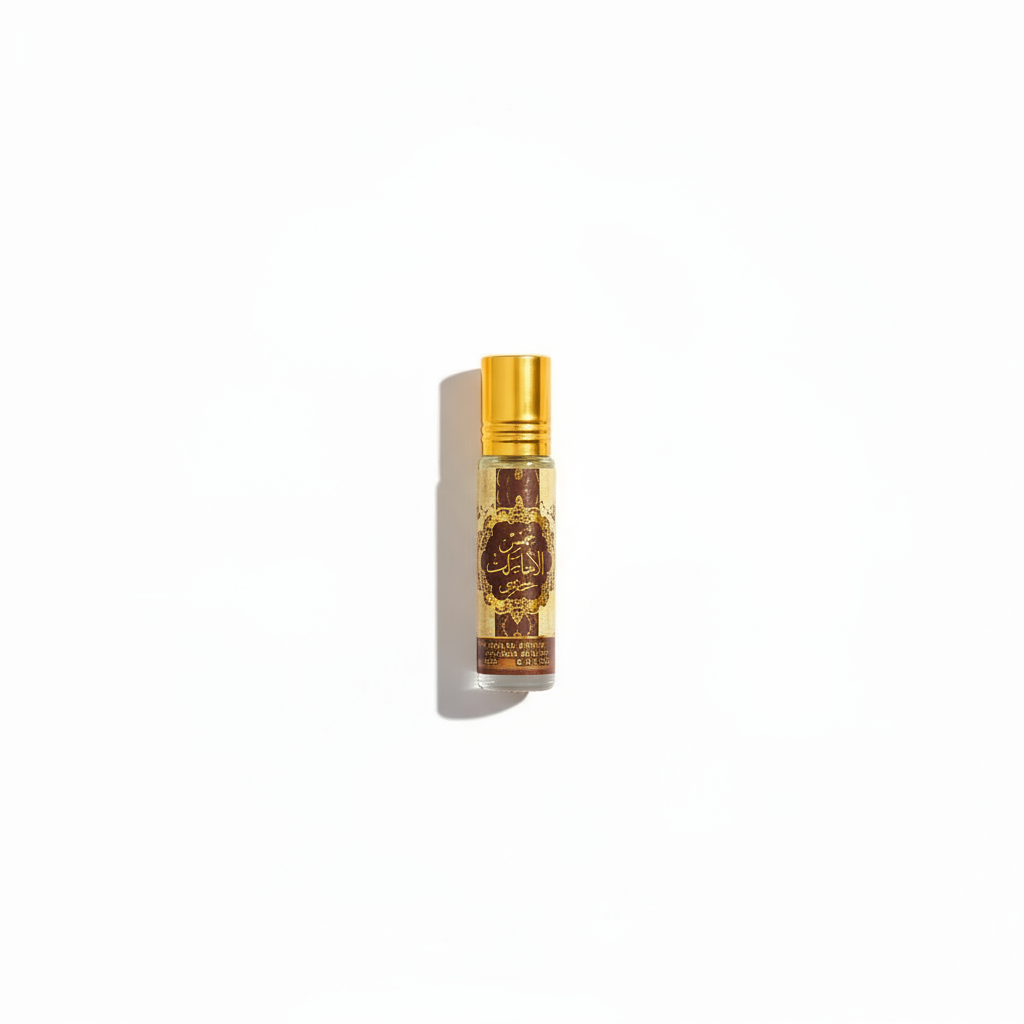 Golden perfume bottle isolated