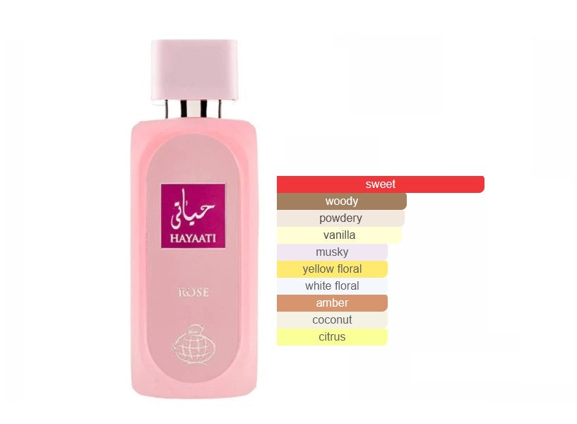 Hayaati Rose EDP 100ml By Fragrance World - For Her