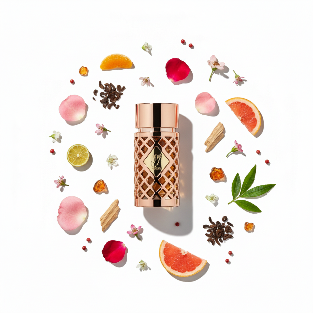 Mazzaj perfume with delicate fragrance elements