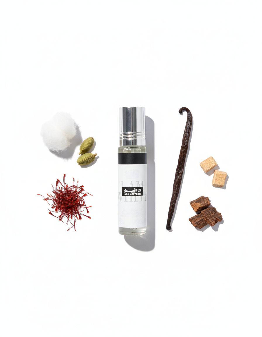 Minimalist flat-lay Ana Abiyedh 10ml Roll-on