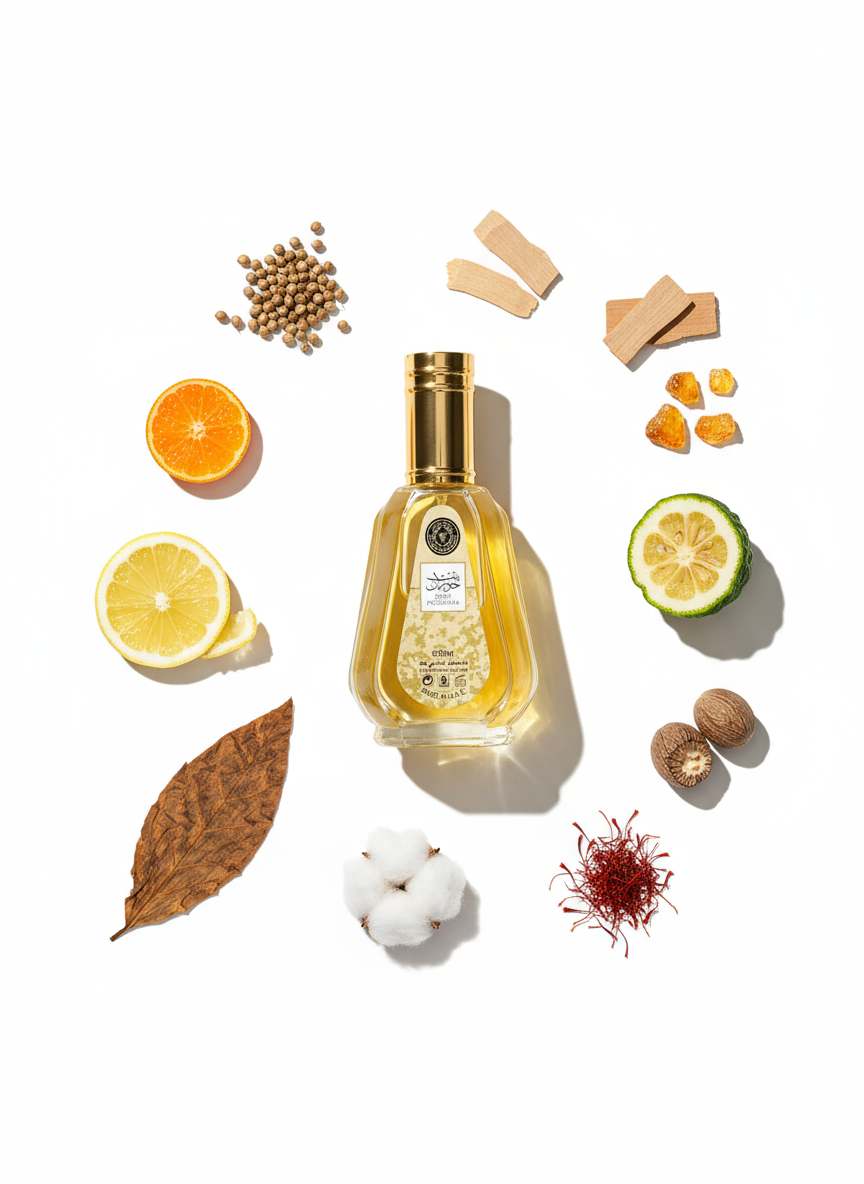 Minimalist flat-lay Bint Hooran 50ml