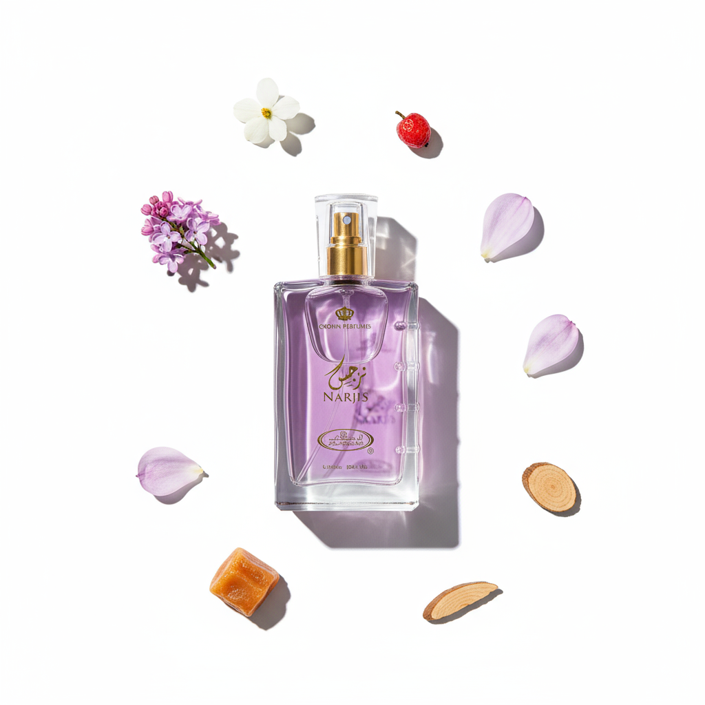 Narjis Perfume Ultra Minimal Flat-Lay