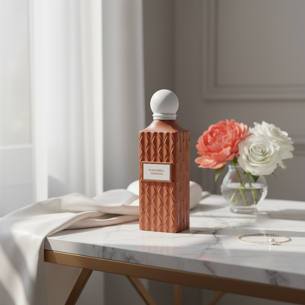 Nude Coral Diamond - Marble Vanity Scene