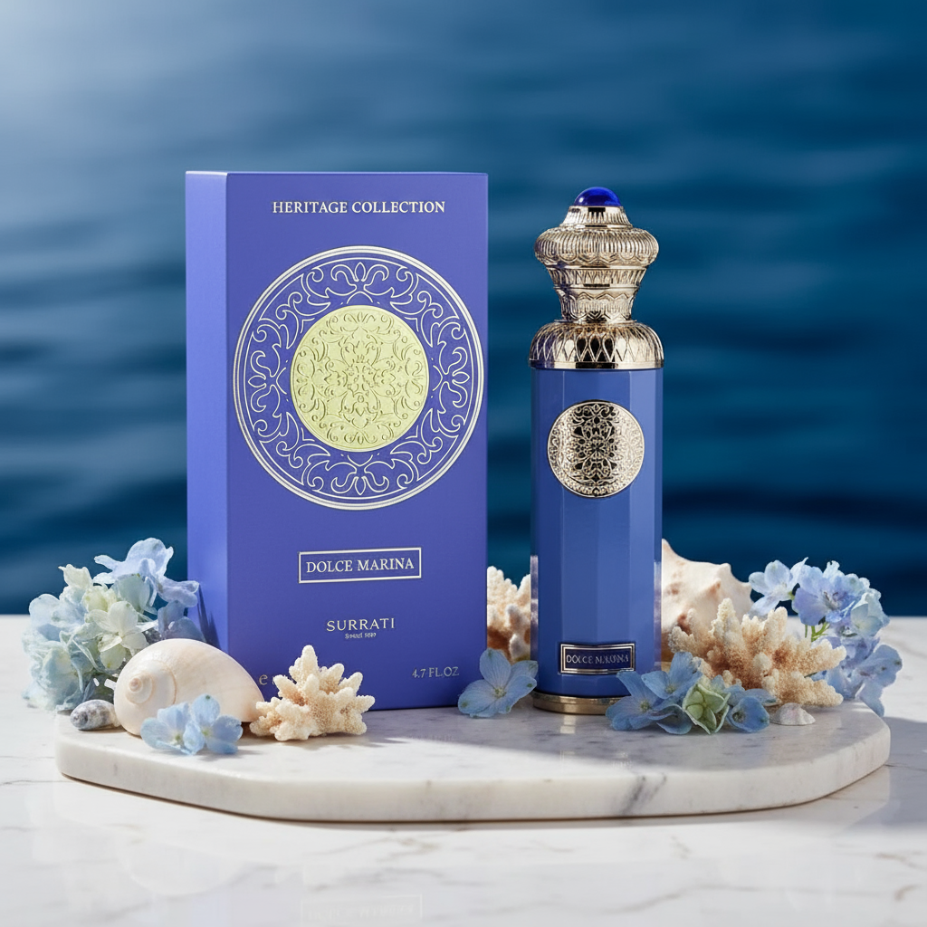 Ocean-inspired marble scene