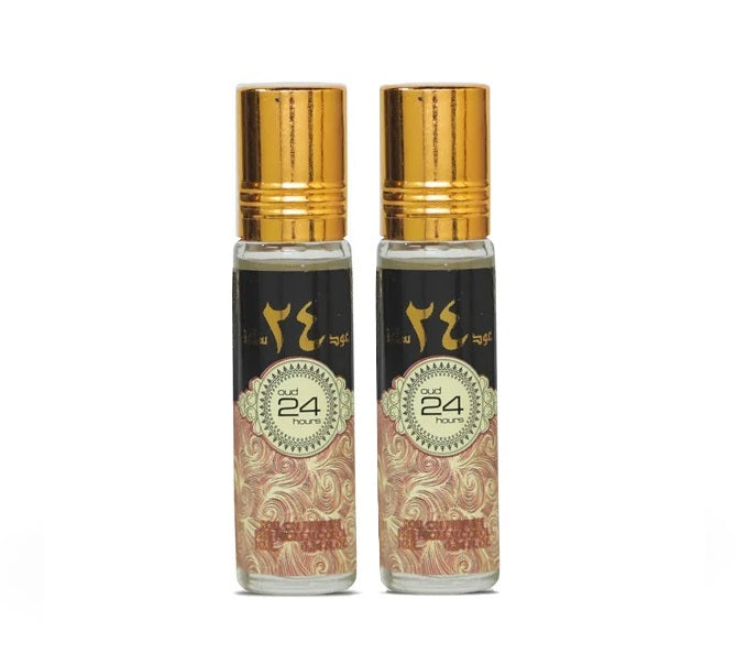 Oud 24 Hours (2X10ml) Perfume Oil Roll On By Ard Al Zaafaran - Unisex