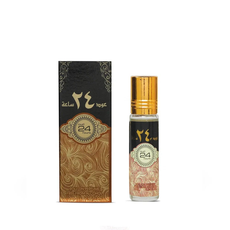 Oud 24 Hours (2X10ml) Perfume Oil Roll On By Ard Al Zaafaran - Unisex