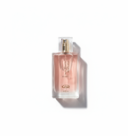 Pink Mousuf perfume bottle on clean background