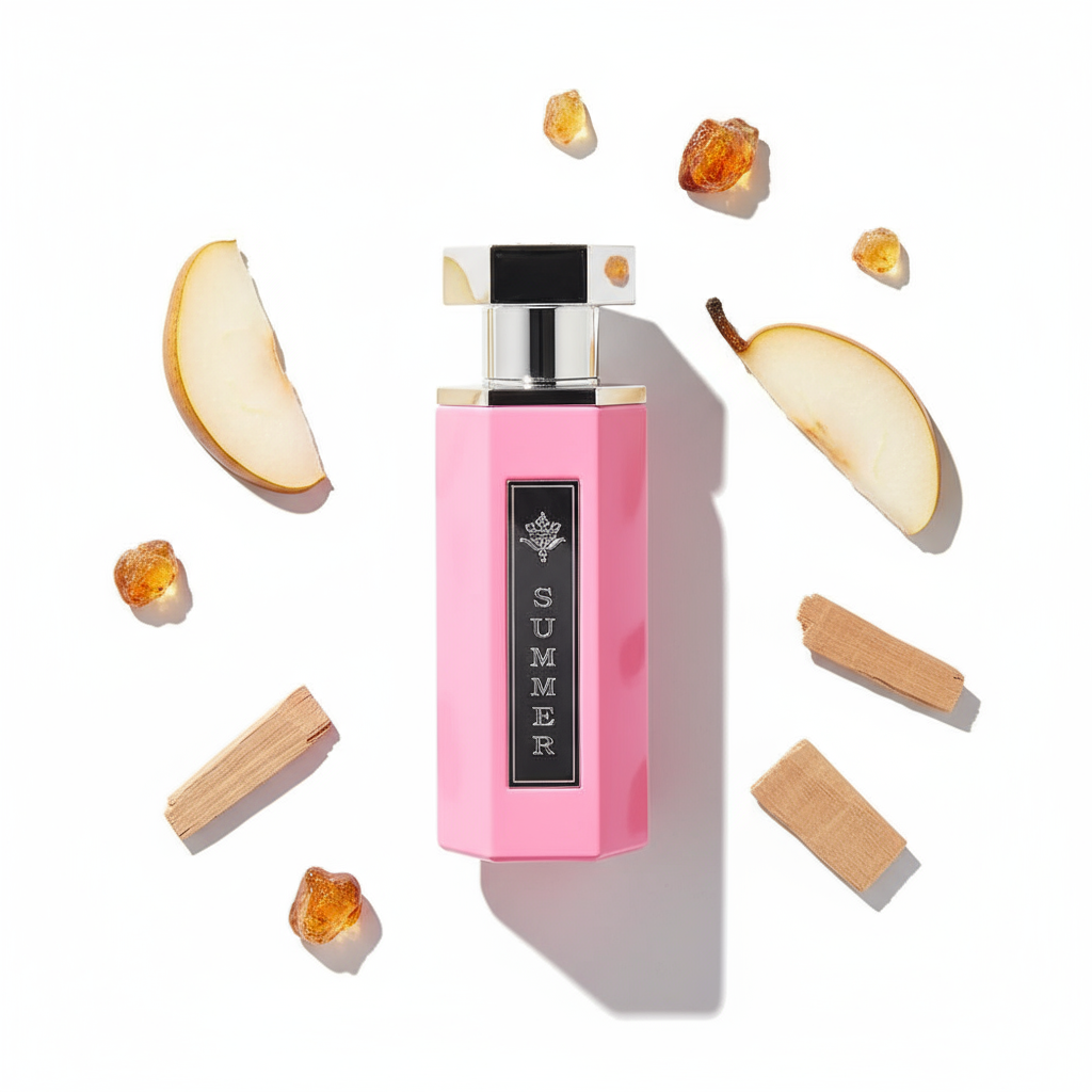 Pink Perfume Flat-Lay Style