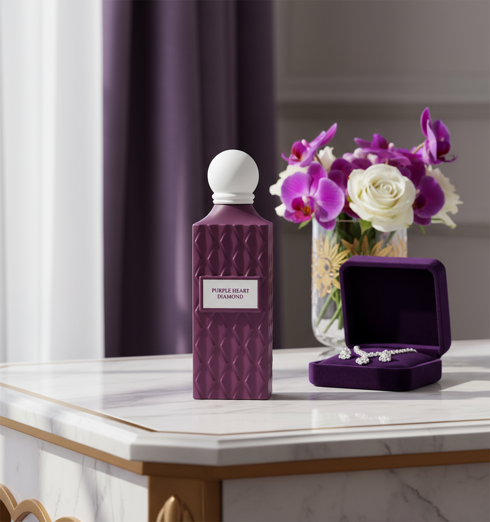 Purple Heart Diamond - Marble Vanity Scene