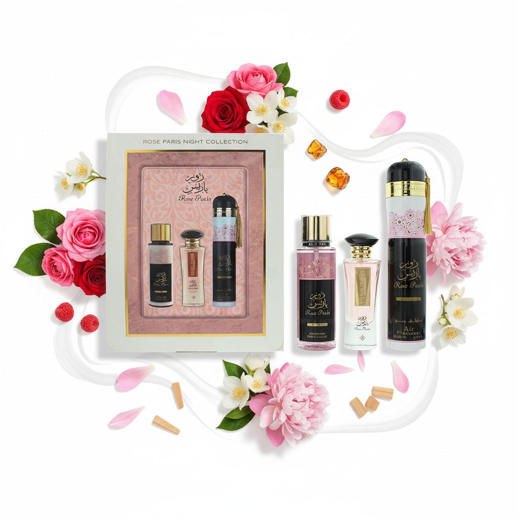 Rose Paris Night Collection Flat-Lay