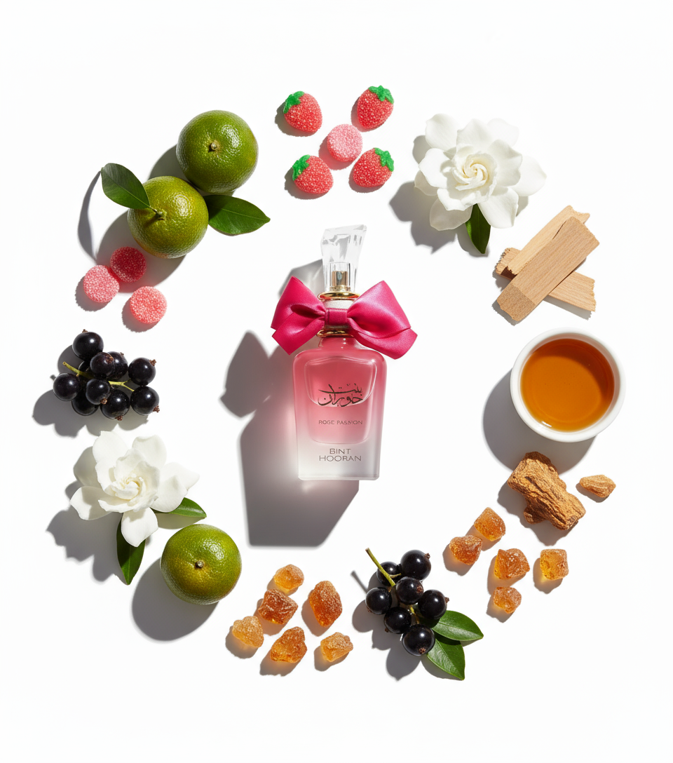 Rose Passion perfume with fragrance ingredients