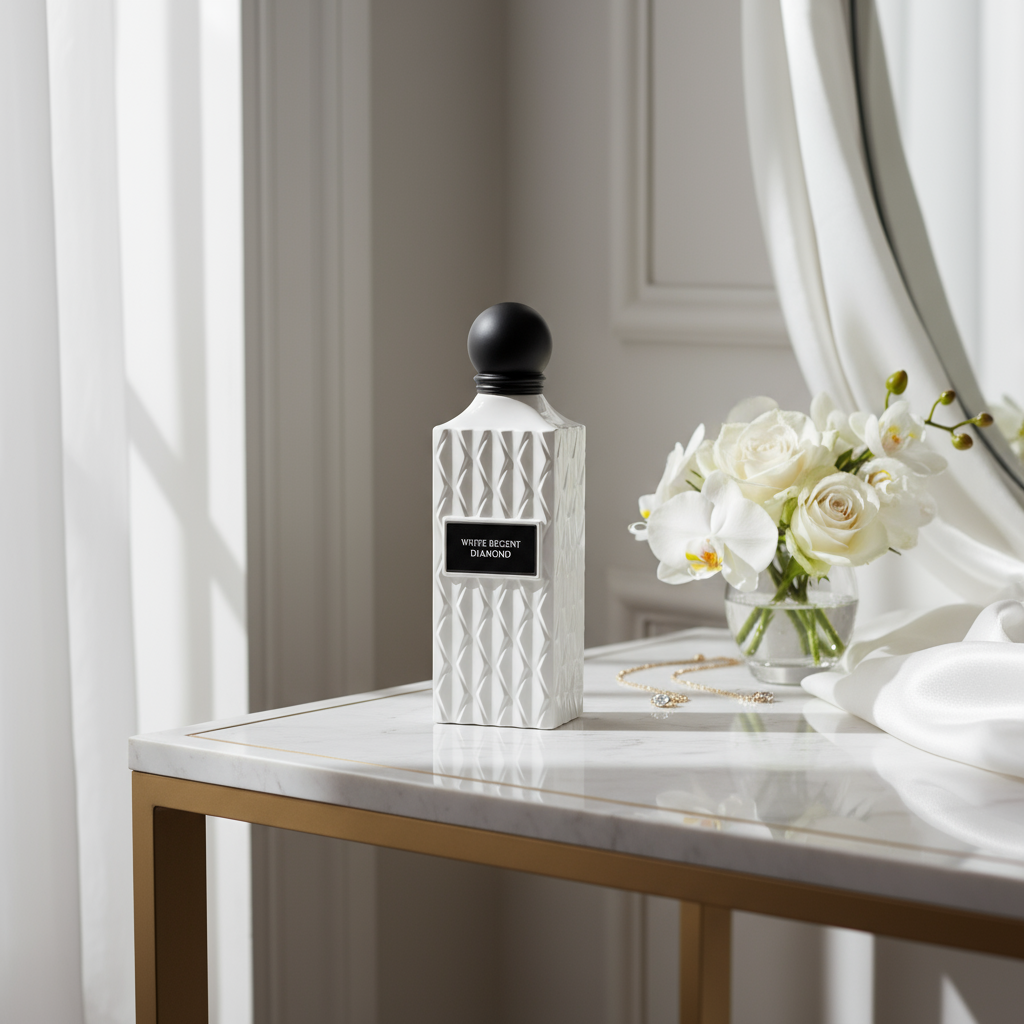 White Regent Diamond - Marble Vanity Scene