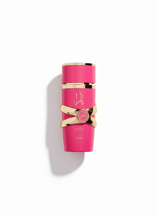 Yara perfume flat-lay clean